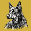 Kelpie rescue dog illustration